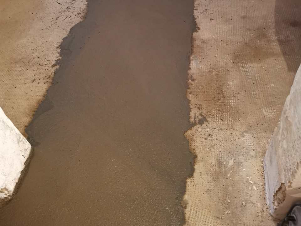 Verfüllter Leitungsbereich nach der Erneuerung der Abwasser- und Regenwasserleitungen in Kassel