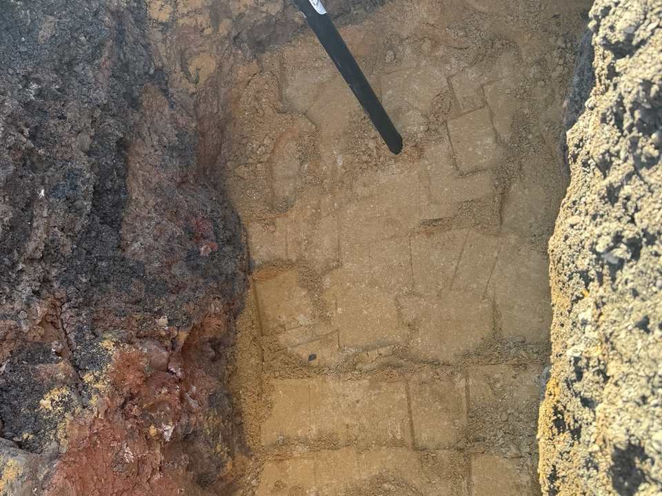 Vorbereitung des Leitungsgrabens