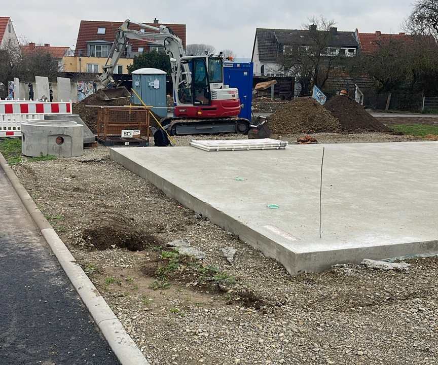Bodenplatte nach Betonage