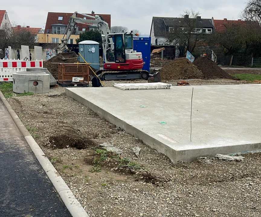 Bodenplatte Baustelle als Leistungsbild für die Website